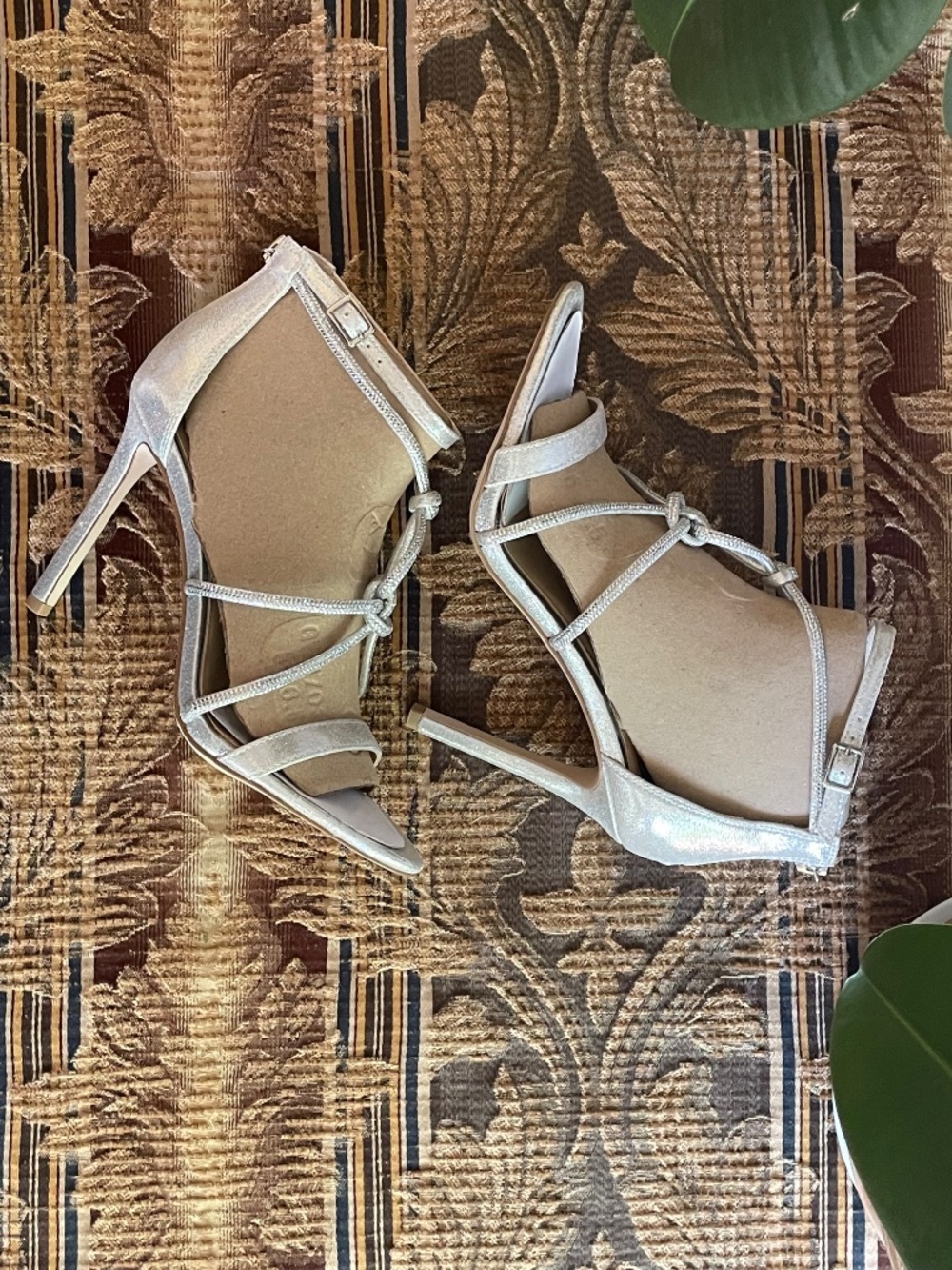 NWT Jessica Simpson Josy Rhinestone Strappy Stiletto Sandals Silver Size 6.5 - Picture 6 of 16